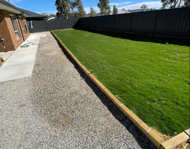 Turf laying beside pool area